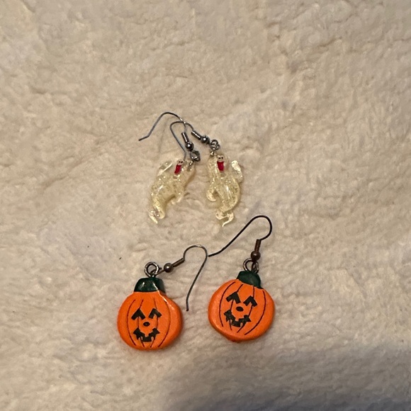 Accessories - Halloween Pumpkin and Ghost Earrings